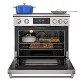 KoolMore Reserve 36 in. Electric Induction Range Oven with Ceramic Glass Cooktop, True Convection, 240V, 6.0 Cu. Ft., Air Fry, Sync Burners, CSA Certified in Stainless Steel (KM-IPR-36TP-SS)